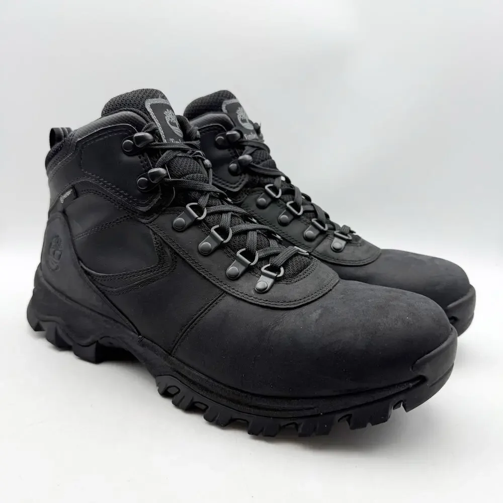 Timberland Mens Mt. Maddsen Mid Hiking Boots US 11 Black Leather Waterproof EUC
